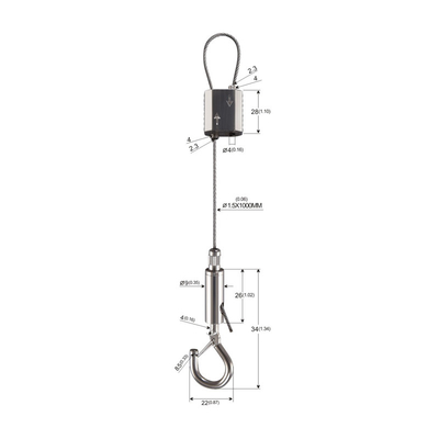 کیت آویزان تصویر هنر نقاشی روی کبرا سر 1.8 میلی متری SS Wire Rope YW-860476