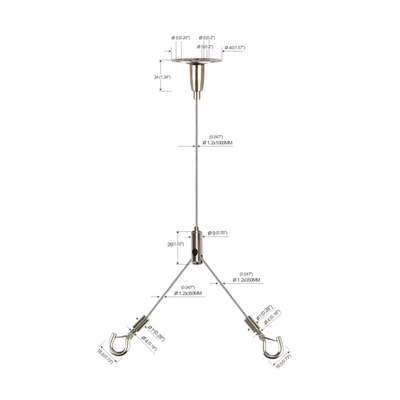 کیت آویز کابل LED پنل Light نوع Y با قلاب YW-86032