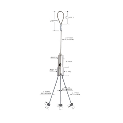 کیت تعلیق کابل سیمی آویز گلدان نوع چنگال Indoor YW-86022
