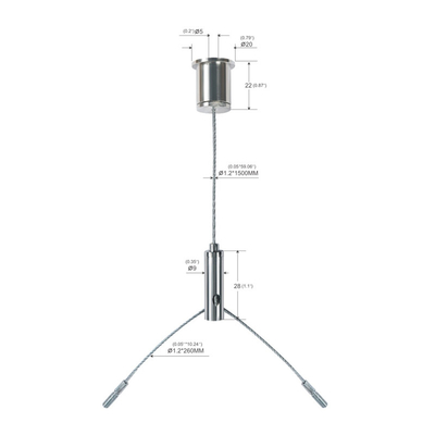 سیستم آویزان نور پنل LED شکل Y با قلاب خرچنگ YW-86021