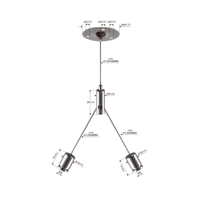 سیستم آویزان نور خطی LED شکل Y با اسلایدر YW-86447