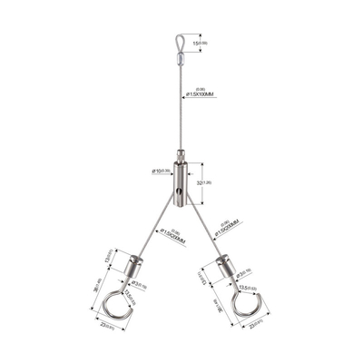 سیستم آویزان نور خطی LED شکل Y با اسلایدر YW-86447