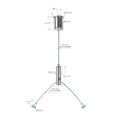 طناب سیمی آویزان Y شکل سنگین YW-86054 برای چراغ های LED High Bay