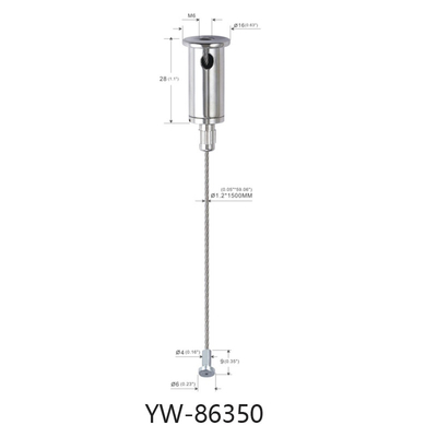 چراغ های ال ای دی کابل سیستم تنظیم با 1.2mm پیچ در سیم 600mm طول تنظیم قابل پایان