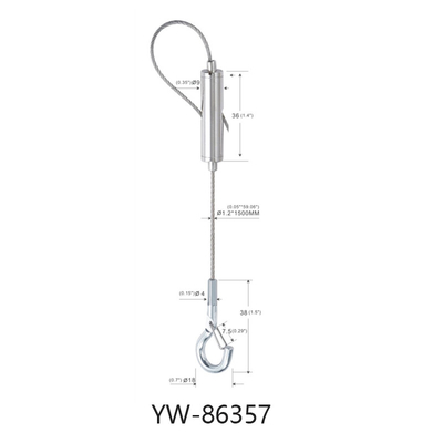 چراغ های ال ای دی کابل سیستم تنظیم با 1.2mm پیچ در سیم 600mm طول تنظیم قابل پایان