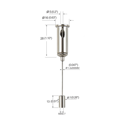 کیت های آویز برنجی چراغ های خطی LED YW-86010 با طناب سیمی و گل میخ های آویزان